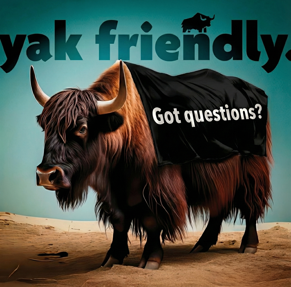 Yak with got questions banner