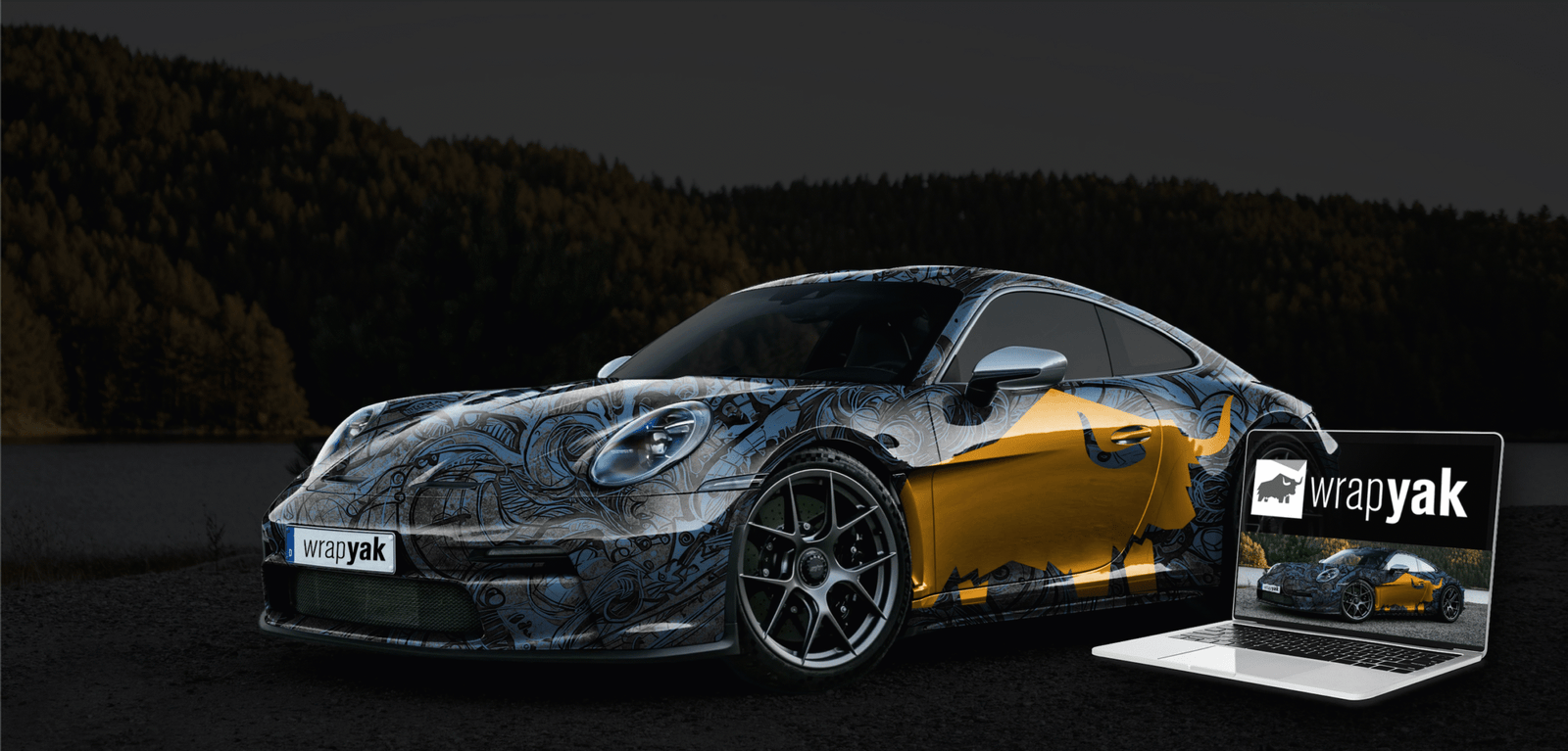 wrapyak porsche and laptop horizontal