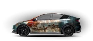 Tesla Model Y with WALL Pattern